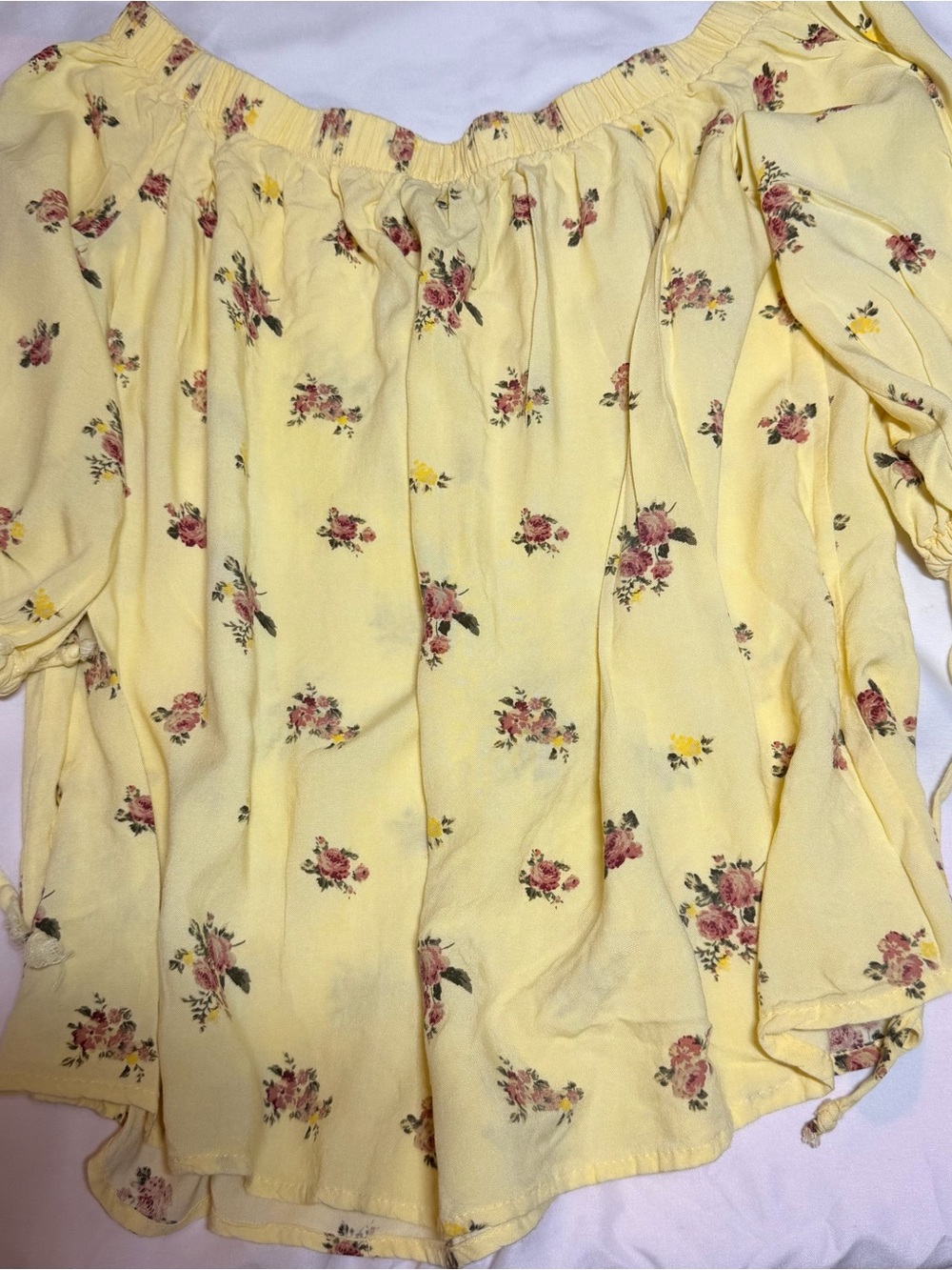 Rue21 Yellow Floral Off-Shoulder Tunic Top